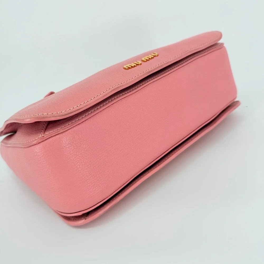 Miu Miu Madras Satchel Rosa Pink Leather Luxury Crossbody Top Handle Feminine